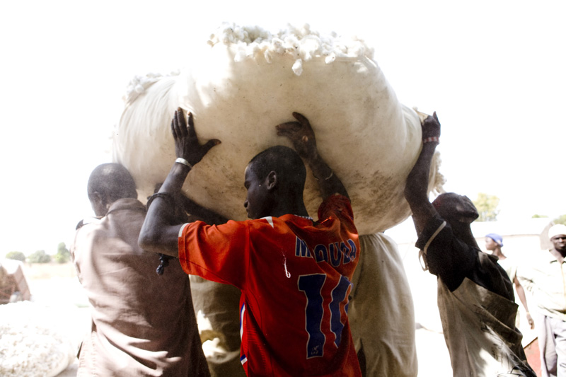 MALI : Le marché de coton biologique de Flola